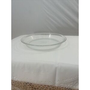 Vintage Pyrex 209 Pie Plate 9'' Clear Glass Flat Rim Made In USA